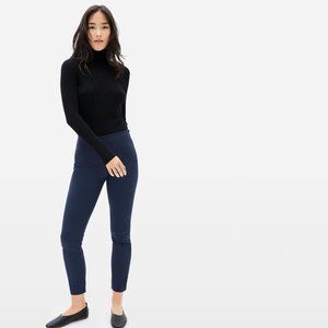 Everlane Navy Side-Zip Stretch Cotton Pant